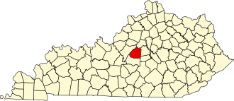 Location of Washington County in Kentucky Map of Kentucky highlighting Washington County.svg