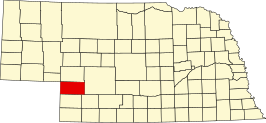 Locatie van Perkins County in Nebraska