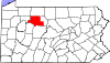 Карта штата с выделением округа Элк 