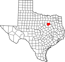 map of Texas highlighting Ellis County