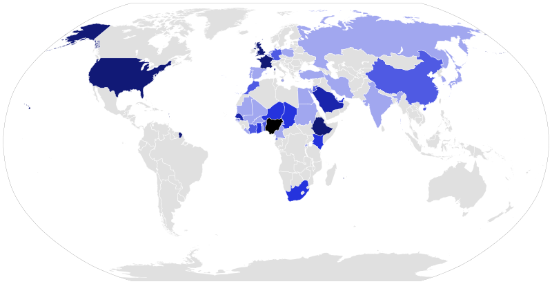 File:Map showing countries President Muhammadu Buhari of Nigeria has visited as president.svg