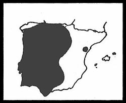 Distribución de Salix salviifolia na Península Ibérica.