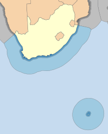 South Africa's exclusive economic zone Maritime zones of South Africa.svg