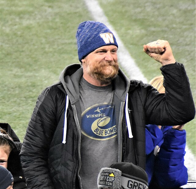 O'Shea at the Blue Bombers 2021 Grey Cup celebration in Winnipeg