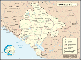 Kaart van Montenegro
