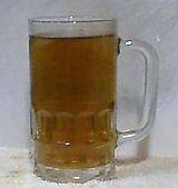 A glass mug of mugicha, a type of roasted barley tea Mugicha.jpg