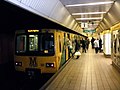 Looking south along Platform 1, with Metrocar No. 4018 at the rear of a train loading while en route to South Hylton 10 February 2010