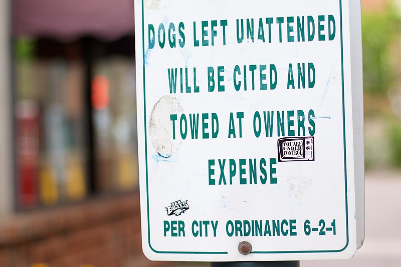 File:No Unattended Dogs in Flagstaff.jpg