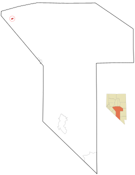 Nye County Nevada Incorporated and Unincorporated areas Gabbs Highlighted.svg