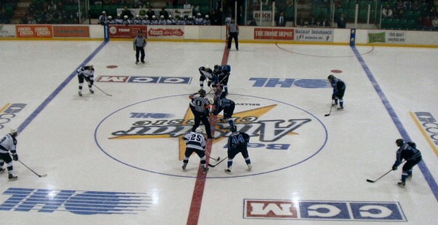 OHL All-Star Game opening face off at Belleville's Yardmen Arena on February 1, 2006