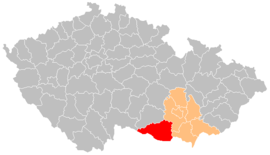 Poloha okresu Znojmo v Česku (klikacia mapa)