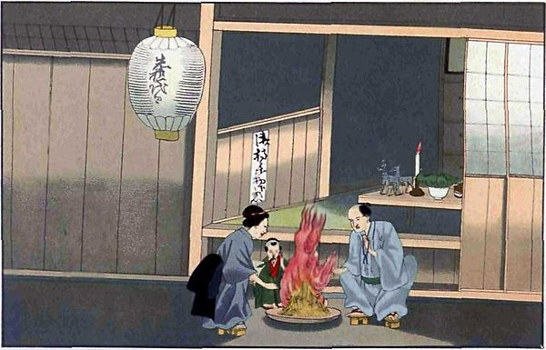 A depiction of Obon in the late Edo period
