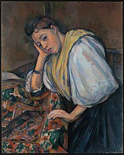 Paul Cézanne, Jeune Italienne accoudée, 1895.