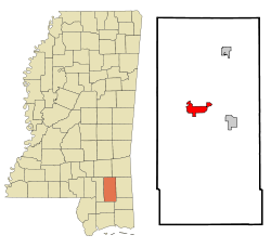 Perry County Mississippi Incorporated and Unincorporated areas New Augusta Highlighted.svg