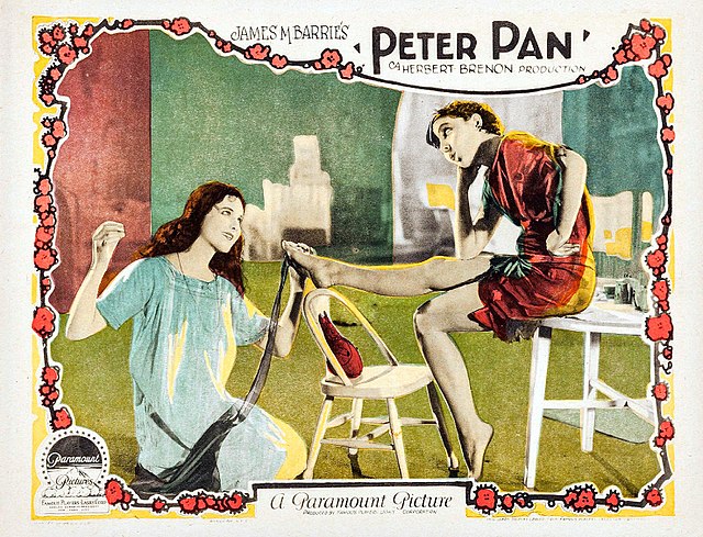 Mary Brian as Wendy Darling and Betty Bronson as Peter Pan
