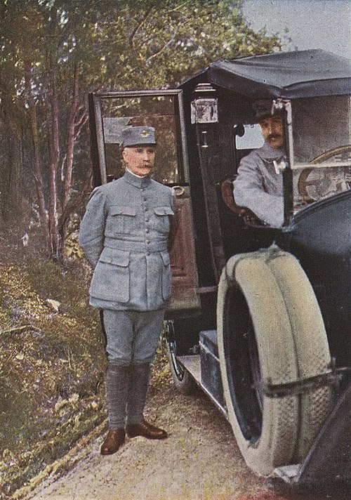 Pétain in 1915. Autochrome portrait by Jules Gervais-Courtellemont