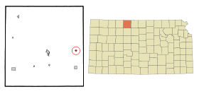 Phillips County Kansas Incorporated and Unincorporated areas Agra Highlighted.svg