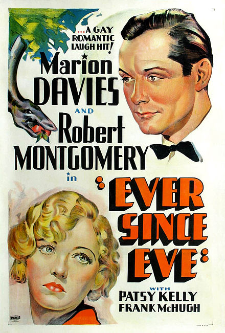 Affiche du film Ever Since Eve réalisé par Lloyd Bacon en 1937.