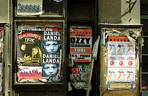 Ozzfest concert poster on an empty storefront door in downtown Prague, Czech Republic (Summer 2002) PragueOzzfest.jpg