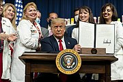 President Trump signs Executive Orders on lowering drug prices President Trump Signs Executive Orders on Lowering Drug Prices (50159001106).jpg