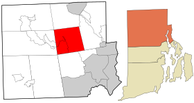 Providence County Rhode Island incorporated and unincorporated areas Smithfield highlighted.svg