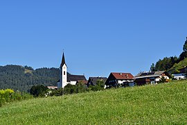 Reith bei Seefeld mit der Pfarrkirche hl Nikolaus von Südosten gesehen.jpg