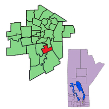 The 1999-2011 boundaries for Riel highlighted in red. Riel98.png