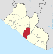 Rivercess County highlighted in red. River Cess in Liberia.svg