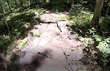 A rock garden on a singletrack trail Rocky Knob (rock garden).jpg