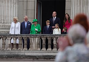Elizabeth II on the balcony of Buckingham Palace
