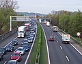 Čeština: Rudná-Dušníky, okres Praha-západ. Dálnice D5, z mostu Šamonilovy ulice. English: Rudná-Dušníky, Prague-West District, Central Bohemian Region, Czech Republic. D5 highway, seen from the bridge of Šamonilova street. Camera location 50° 02′ 17.7″ N, 14° 13′ 30.2″ E    View all coordinates using: OpenStreetMap