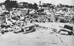 Ruïnes van Lydda na de Israëlische aanval, juli 1948