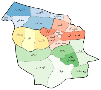 تقسیمات سیاسی شهرستان سبزوار در ۱۳۶۵