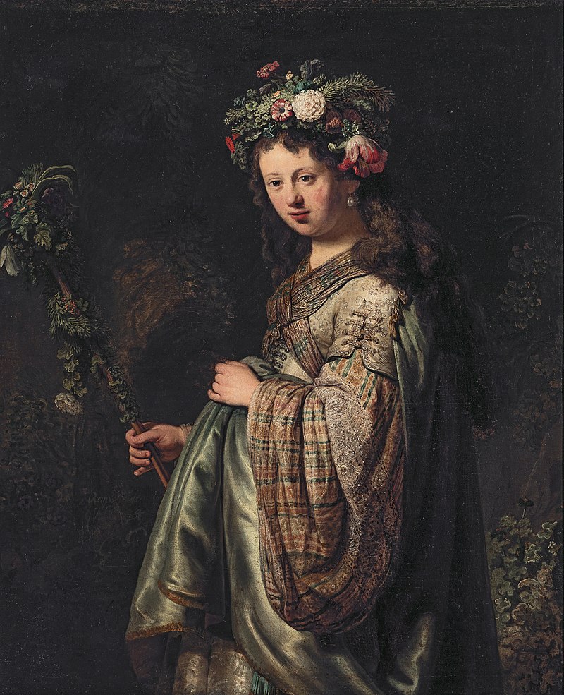 Saskia van Uylenburgh (1612-1642) as Flora, by Rembrandt.jpg