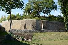 Restored walls of the former Reichsburg at the old city district Zürch