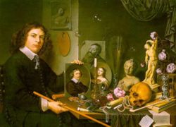 Self-Portrait with Vanitas Symbols by David Bailly (1651).