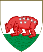 The historical Coat of arms of Madrid, showing either the small or big dipper on a bear.