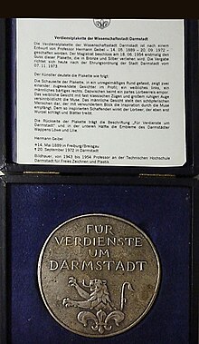 Silver plaque of merit of the city of Darmstadt