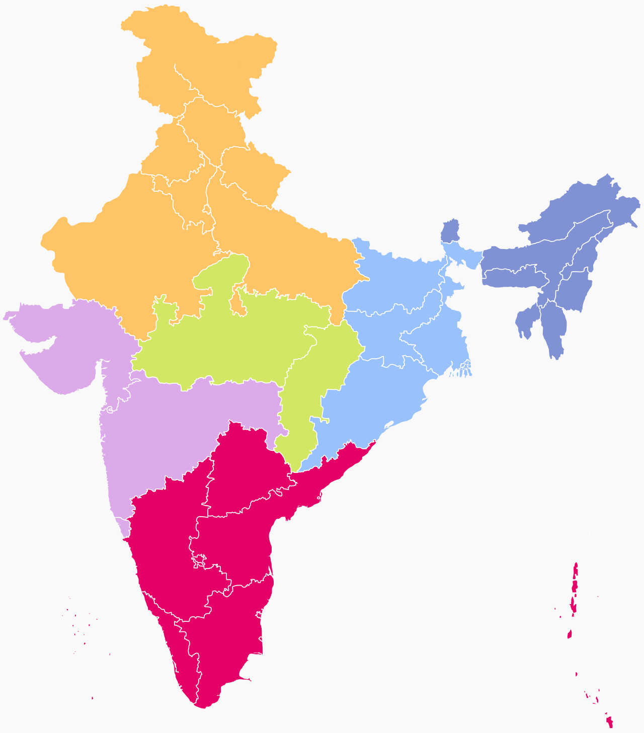 Divisions india. Административное деление Индии карта. Северные штаты Индии.