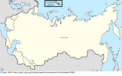 Map of the change to the Soviet Union on 15 April 1926