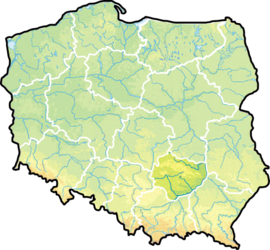 श्वेंतोकशिस्का प्रांतचे पोलंड देशाच्या नकाशातील स्थान