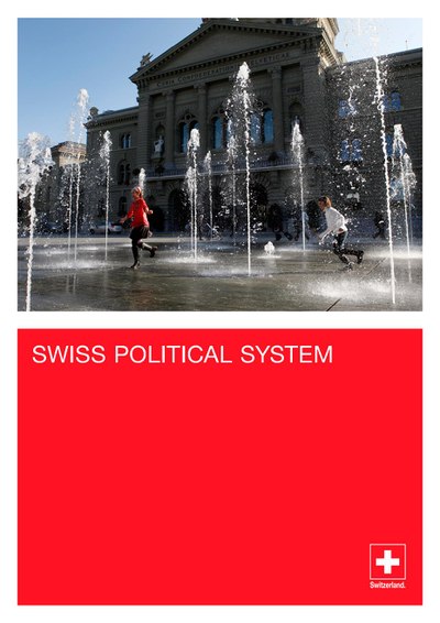 "Swiss political system", document about Swiss democracy, inside of a CD_ROM made by the Swiss Department of Foreign Affairs