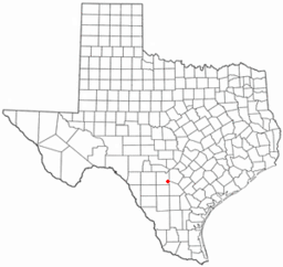 Stedets beliggenhed i Texas