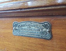 An original metal plaque from the Turin furniture factory F. Cesare Gandolfo Targa Gandolfo.jpg