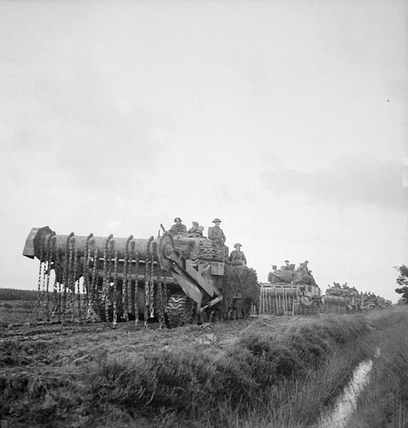 Sherman Crabs of 30th Armoured Brigade, 1944.