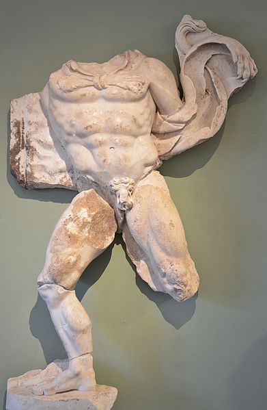 File:The Labours of Hercules, marble relief discovered at the site of the Roman villa of Chiragan, Hercules capturing Cerberus (12th labour), end of 3rd century AD, Musée Saint-Raymond Toulouse, France (16924492501).jpg