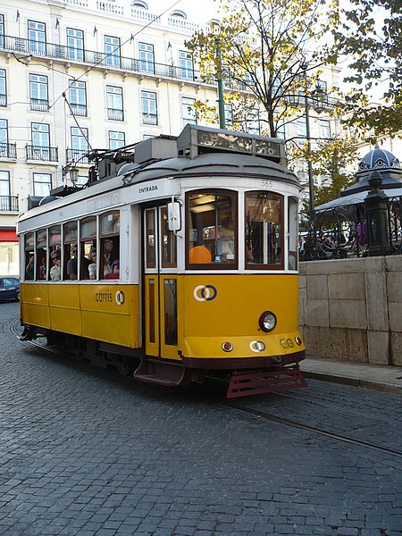 File:The Lisbon tram at Praca do Camoes.jpg