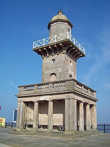 Lower Lighthouse, by Decimus Burton, 1840, is visible for 9 miles (14 km). The Lower Lighthouse - geograph.org.uk - 1454967.jpg