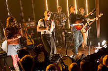 The Lumineers performing at the Rock4G concert in 2012. The Lumineers LIVE in Concert Presented By T-Mobile Rock4G and Walmart Soundcheck.jpg