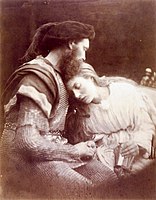 Loučení sira Lancelota a královny Guinevry (1874), albuminový tisk 34.8 x 28.6 cm